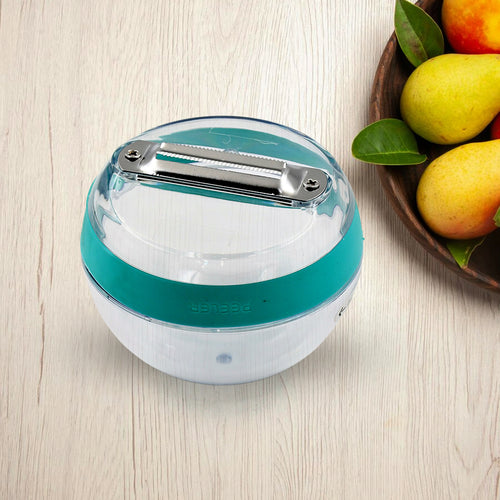 10030 Multifunctional Round Shape Peeler With Container Removable And Washable Storage Type Vegetable Fruit Peeler For Kitchen (1 Pc Mix Color)