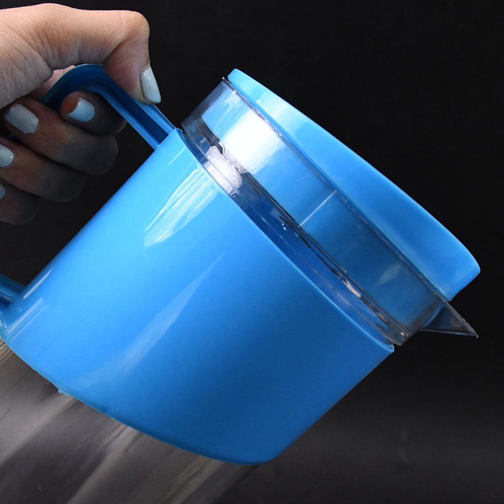 Transparent Stylish Premium Jug With Elegant Handle (2000 Ml Jug Approx  4 Pcs Plastic Glass)