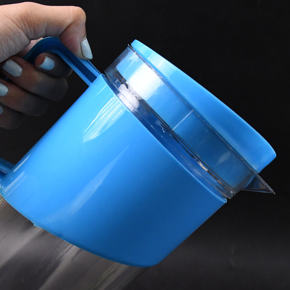 Transparent Stylish Premium Jug With Elegant Handle (2000 Ml Jug Approx  4 Pcs Plastic Glass)