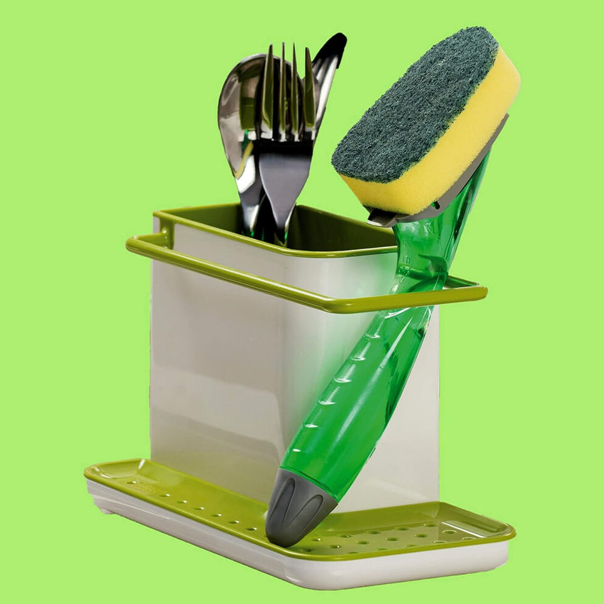 Heavy Duty Soap Dispensing Dishwand Scrubber Brush (1 Pc)
