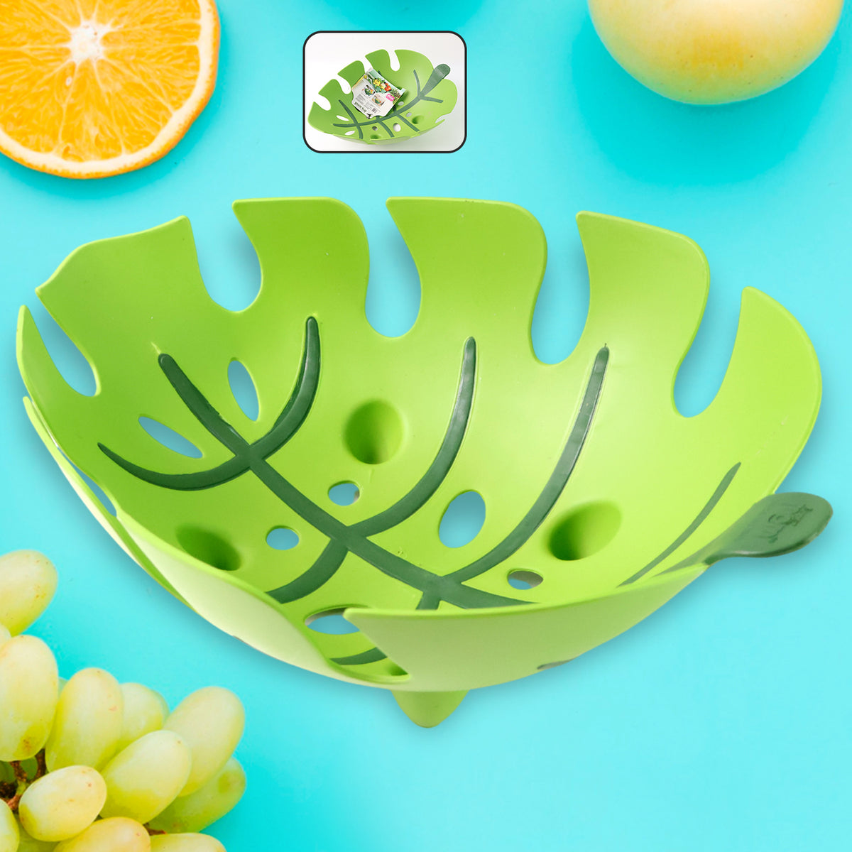 Leaf-shaped Plastic Fruit Basket (1 Pc)