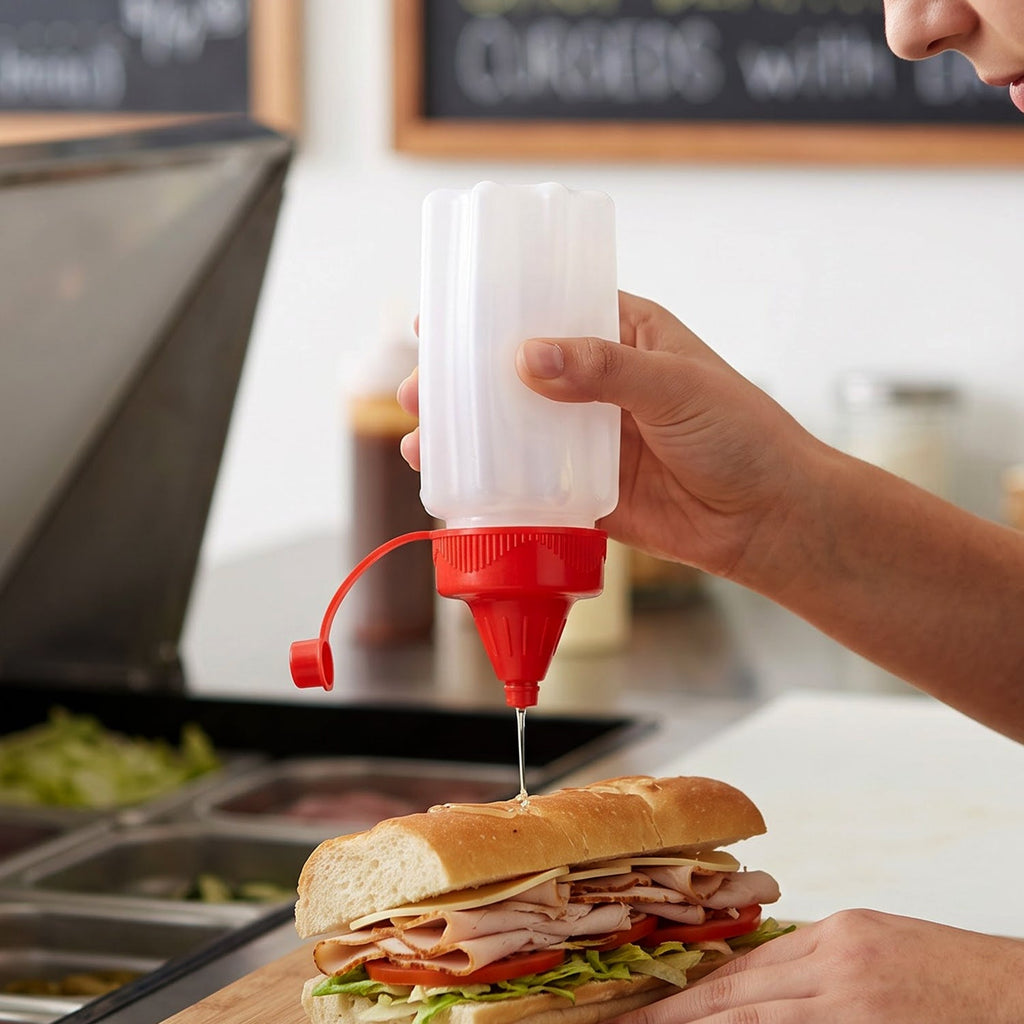 Reusable Plastic Squeeze Dispensing Bottle For Sauces And Condiments (1 Piece)