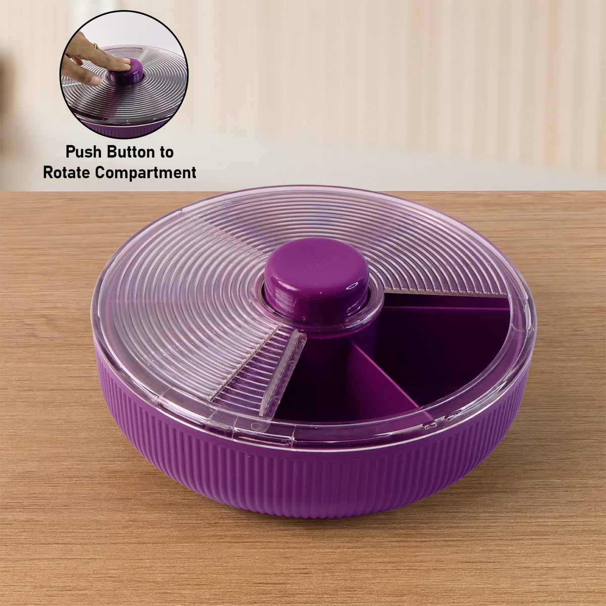 Supermom Multipurpose Round Rotating Dry Fruit  Snack Storage Container (1 Pc)