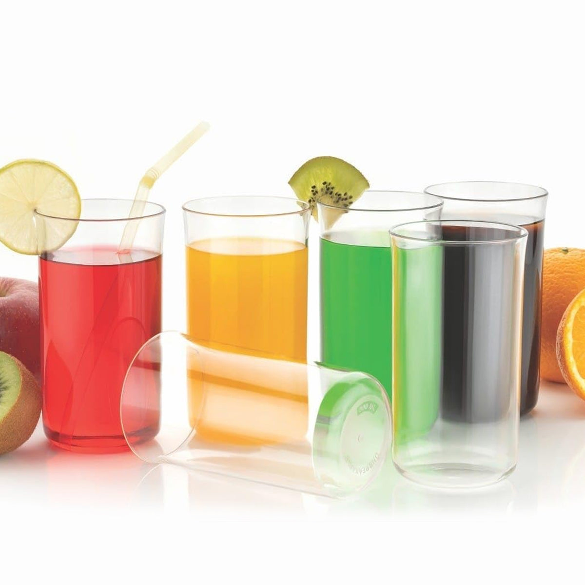 Glossy Plastic Glass Set (6 Pc  300 Ml)