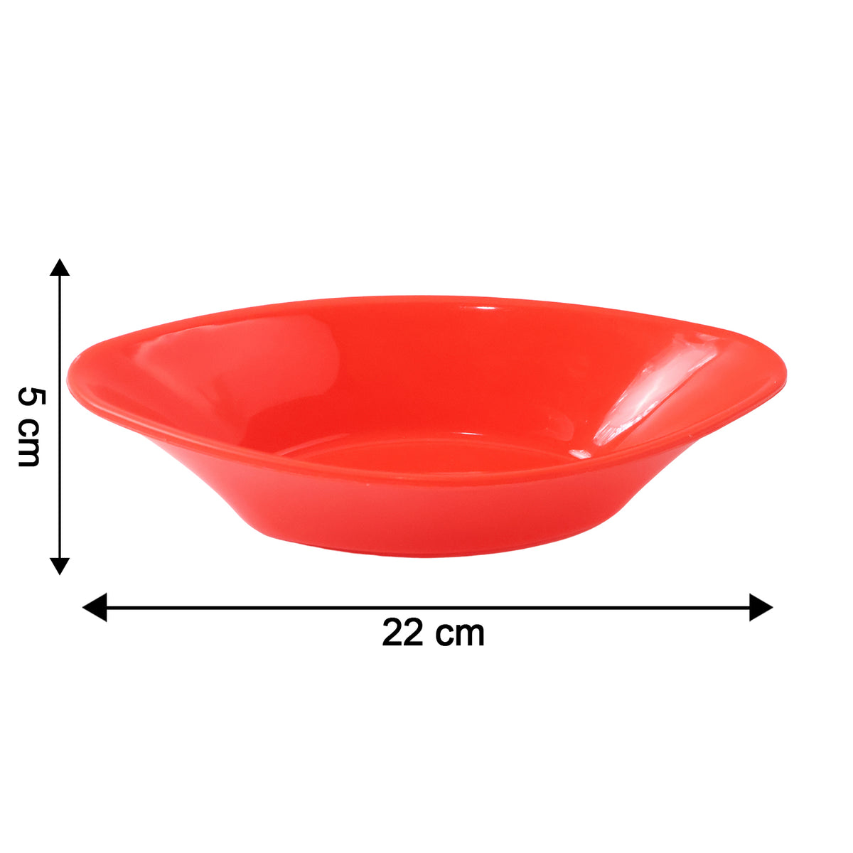 Plastic Marin Serving Bowl  Elegant Oval Deep Bowl (1 Pc  Red)