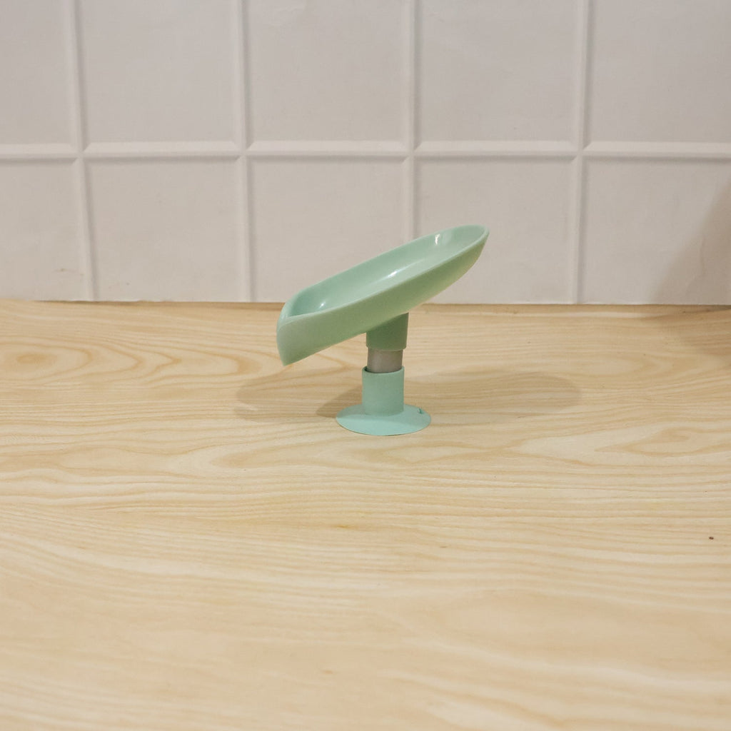 Plastic Leaf Suction Cup Soap Holder  Wall-mounted Bathroom Organizer
