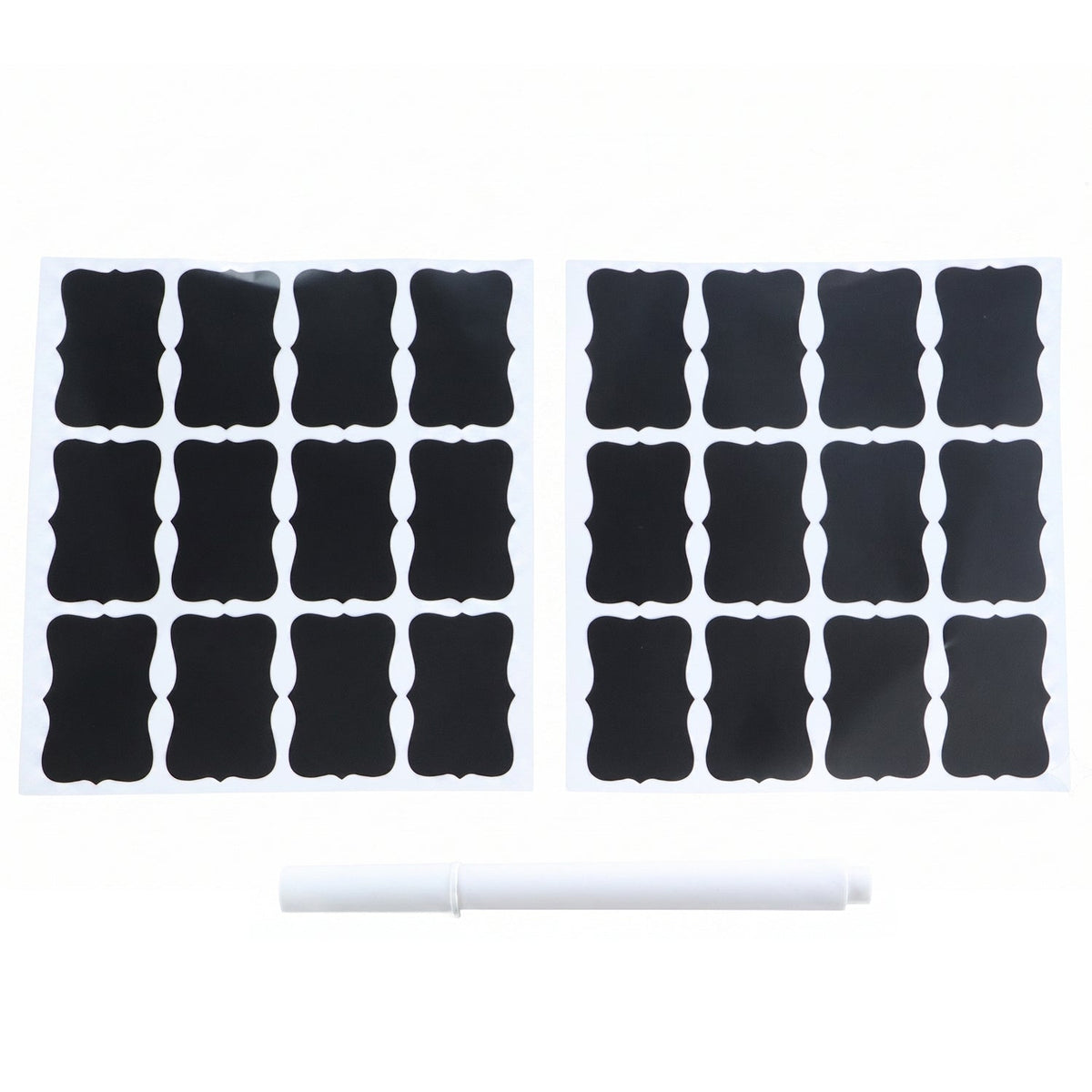 Fancy Shape Chalkboard Sticker Labels With Marker Pen Jar Labels (1 Set)