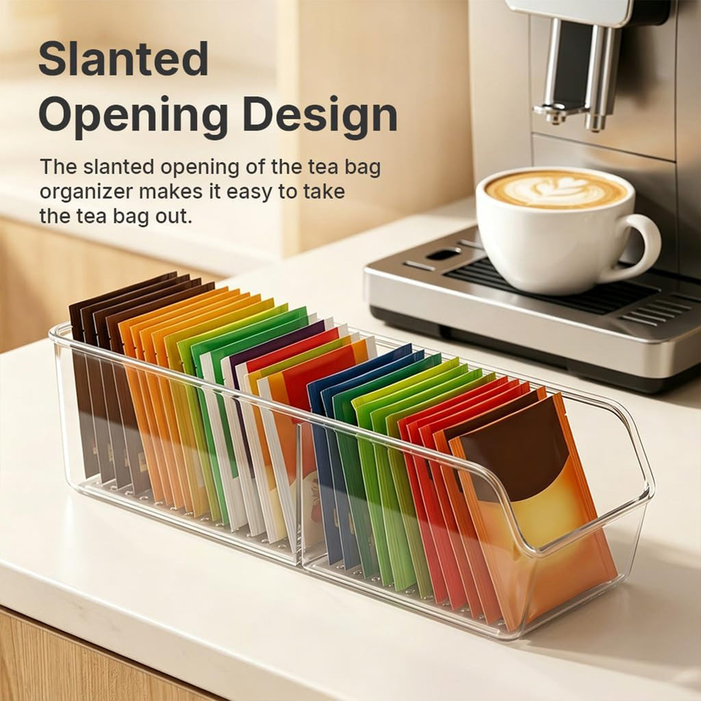 Clear Plastic Storage Organizer Box With Dividers For Kitchen