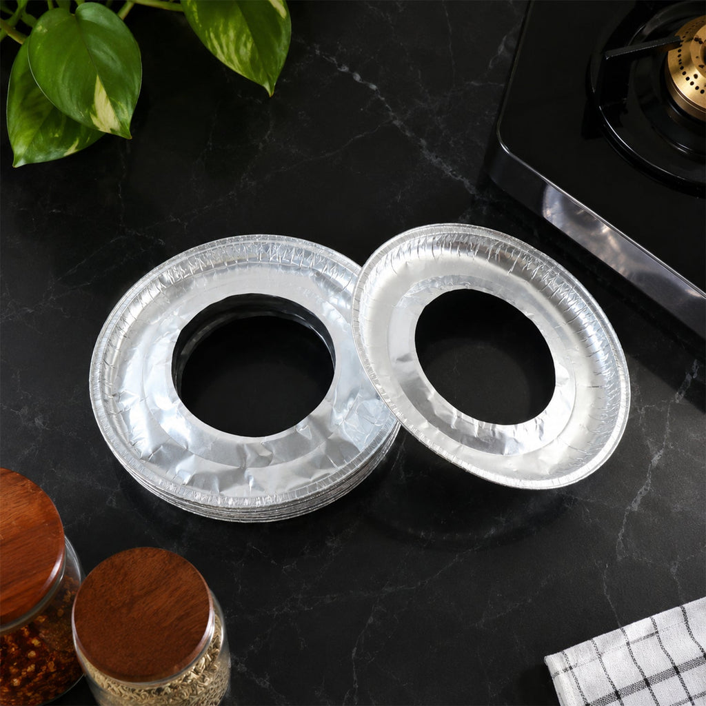 Plastic Gas Stove Burner Cover Liners For Kitchen Cleaning And Hygiene (10 Pc)