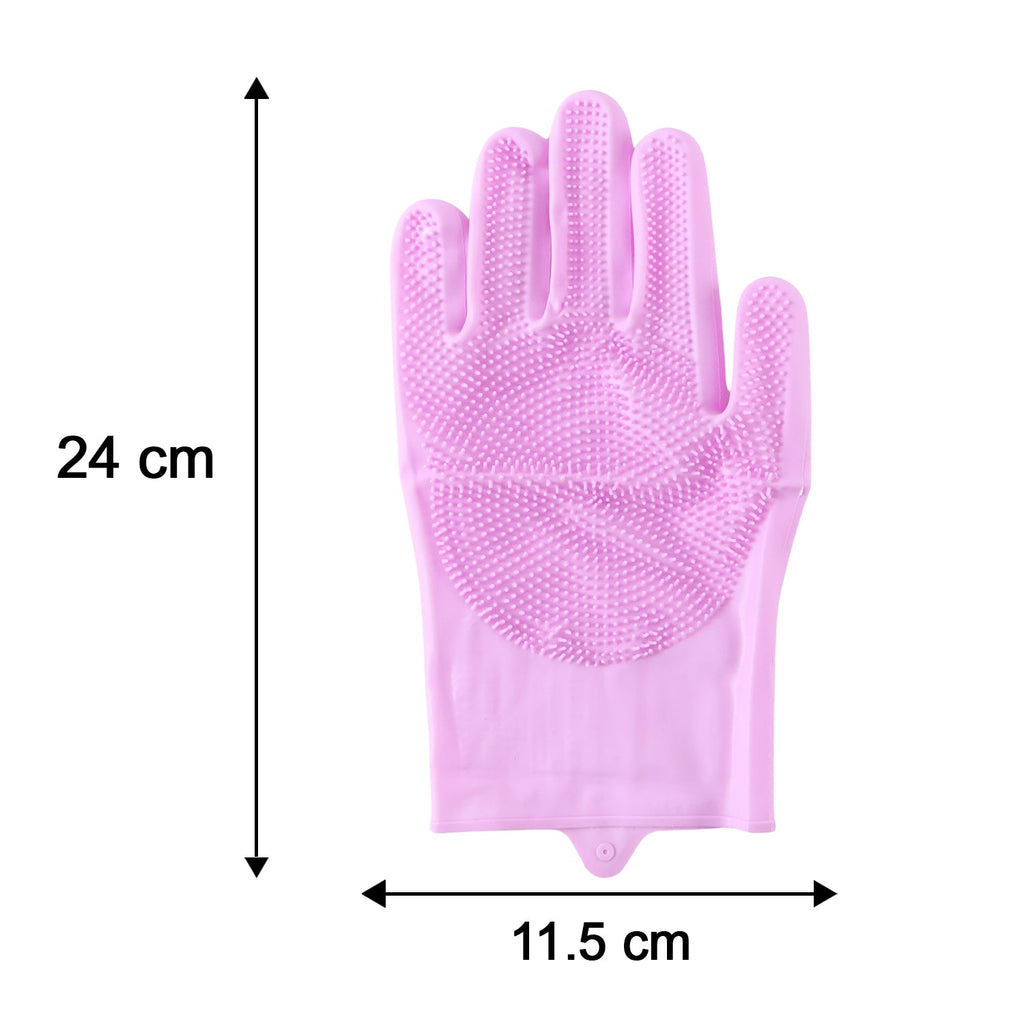 Multipurpose Reusable Scrubber Cleaning Gloves For Dishes And Kitchen (1 Pair)
