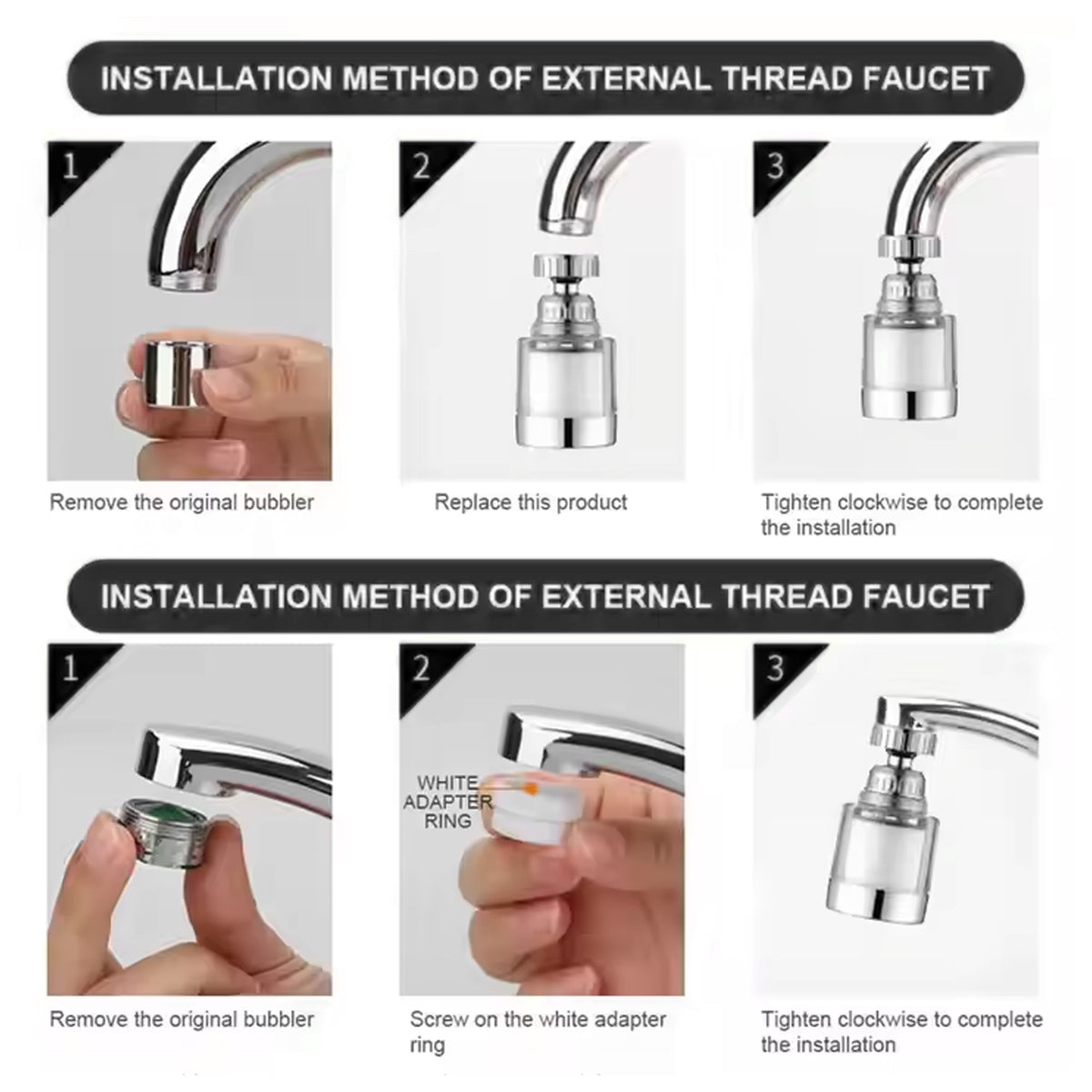 Water Faucet Extender Swivel Faucet Aerator (1 Pc)