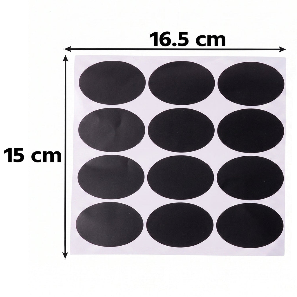 Oval Chalkboard Sticker Labels With Marker Pen Reusable Jar Labels (1 Set)