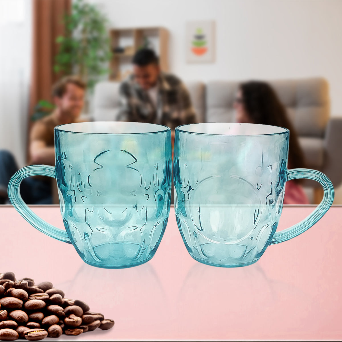 Apex Shake Mug Set  2 Pieces Durable Plastic Mugs (350ml) Approx