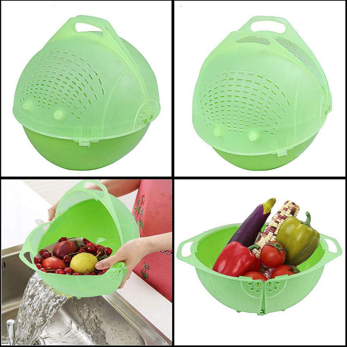 Apex Smart Basket 3in1 Multiuse Fruit And Vegetable Bowl  (1 Pc  Mix Color)