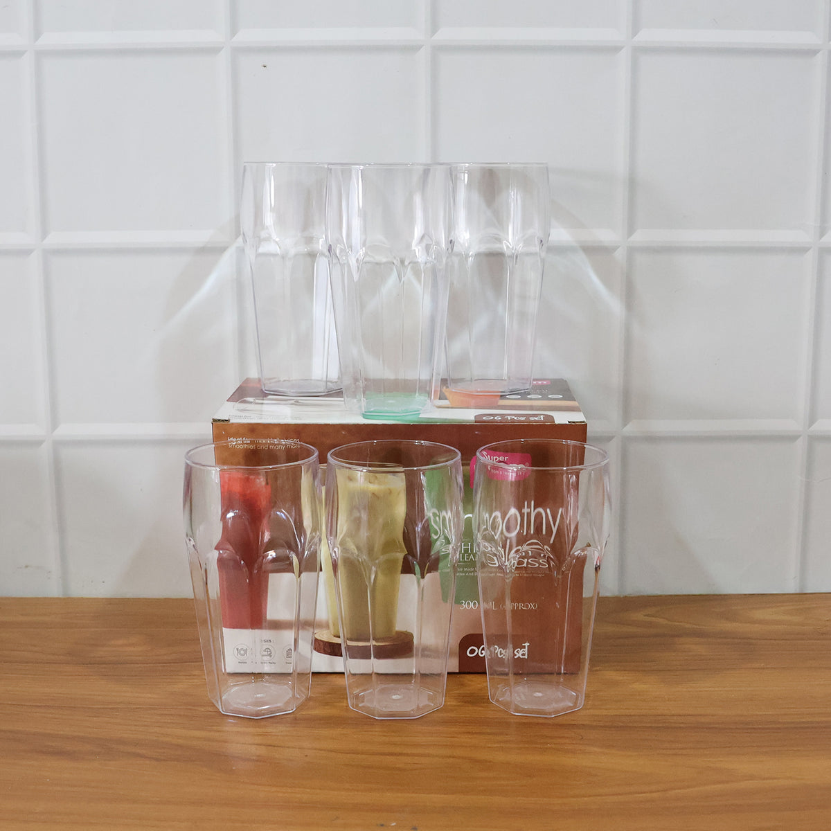 Supermom Transparent Smoothy Glass Set (Approx 300ml  6 Pc)
