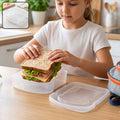Portable Plastic Sandwich Lunch Box With Secure Lid For School And Travel (1 Pc)