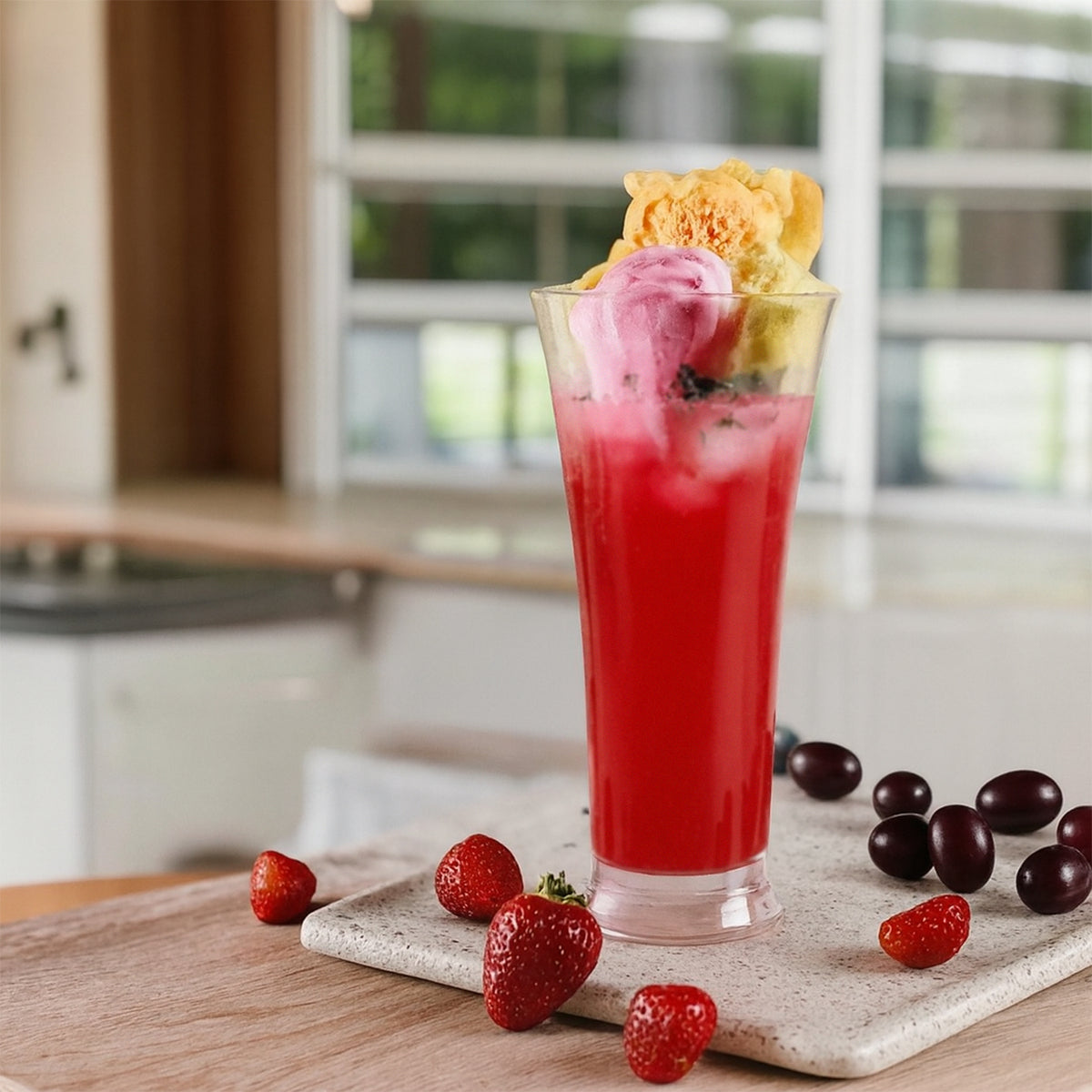 Supermom Plastic Faluda Matt Glass Set (300ml  6 Pc)