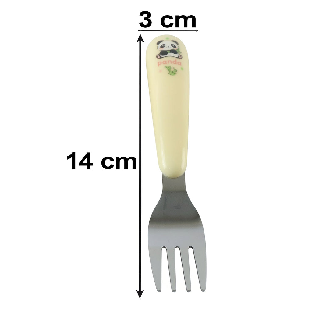 Kids Cartoon Spoon And Fork Set With Easy Grip Handles For Daily Feeding (2 Pc)