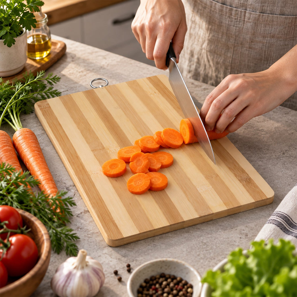 Bamboo Wooden Chopping Board 33.5 X 23.7 Cm With Hanging Ring (1 Pc)
