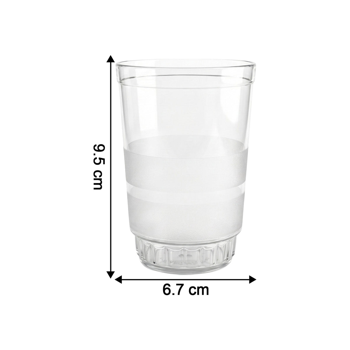 Transparent Janta Drinking Glass Set (300ml 6 Pc Set)