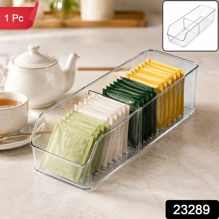 Clear Plastic Storage Organizer Box With Dividers For Kitchen