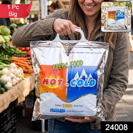 Big Hot  Cold Insulated Food Storage Bag For Grocery Picnic And Travel (1 Pc)