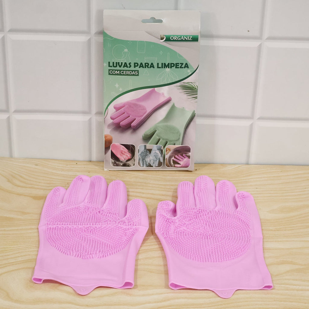 Multipurpose Reusable Scrubber Cleaning Gloves For Dishes And Kitchen (1 Pair)