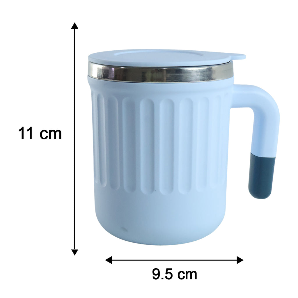 Apex Office Mug 400 Ml With Handle And Lid Steel Rim Coffee Mug (1 Pc)apex Office Mug 400 Ml With Handle And Lid Steel Rim Coffee Mug (1 Pc)