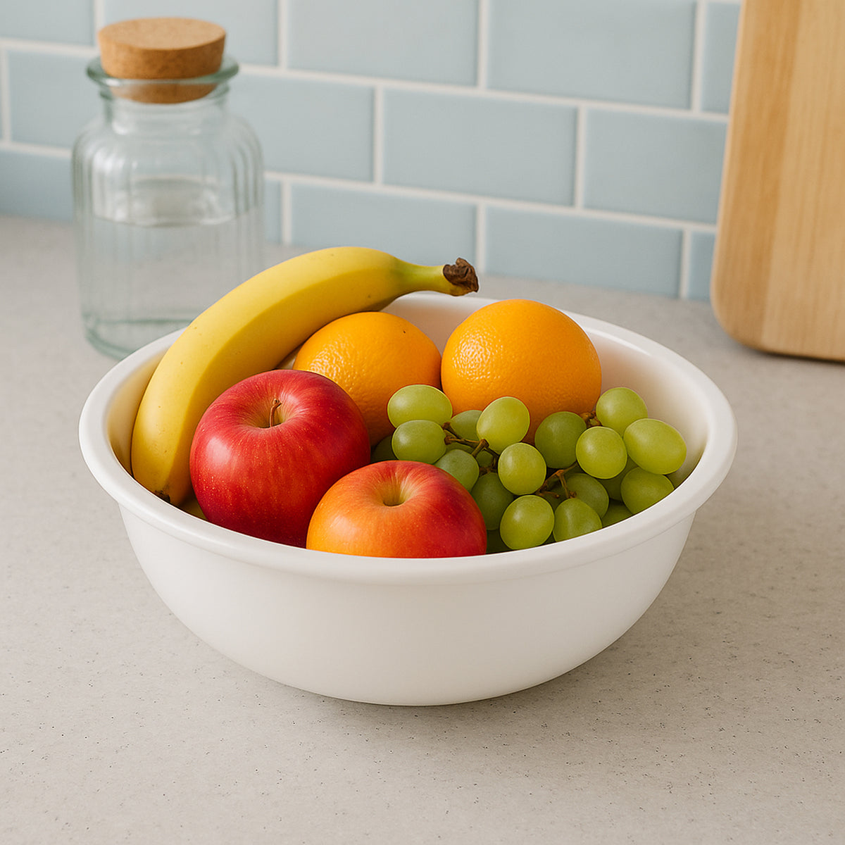 Plastic 6 Inch White Round Deep Serving Bowl (1 Pc)