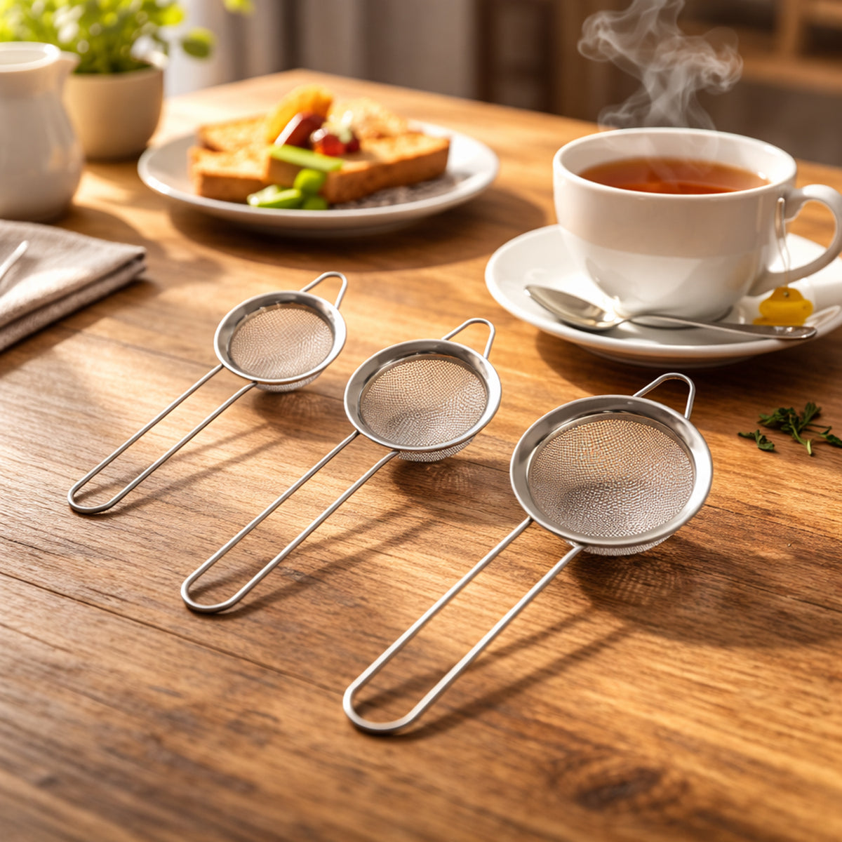 Stainless Steel Tea Strainer 3 Piece Set