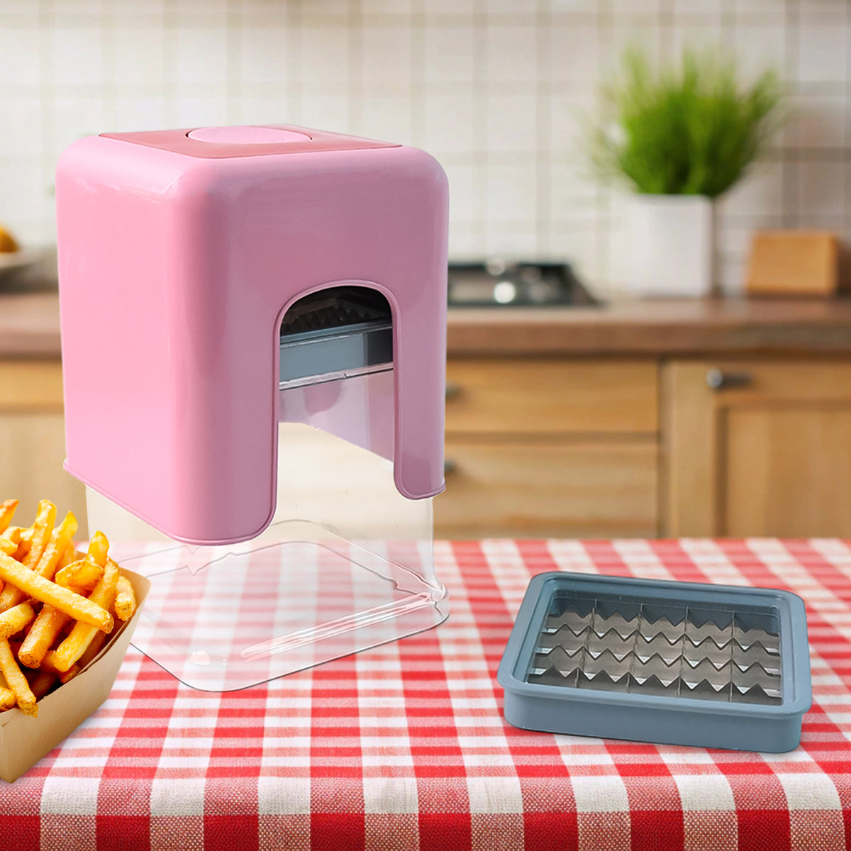 Apex Heavy Duty Potato Chipser  Vegetable Chopper With Dual Blade Set