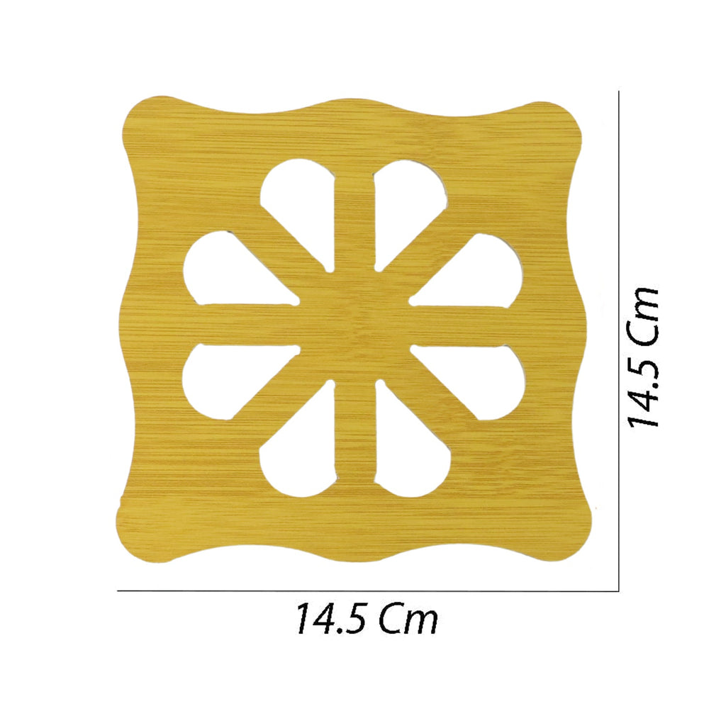 Square Wooden Hot Pot Trivet Coaster For Kitchen And Dining Table Use (1 Piece)