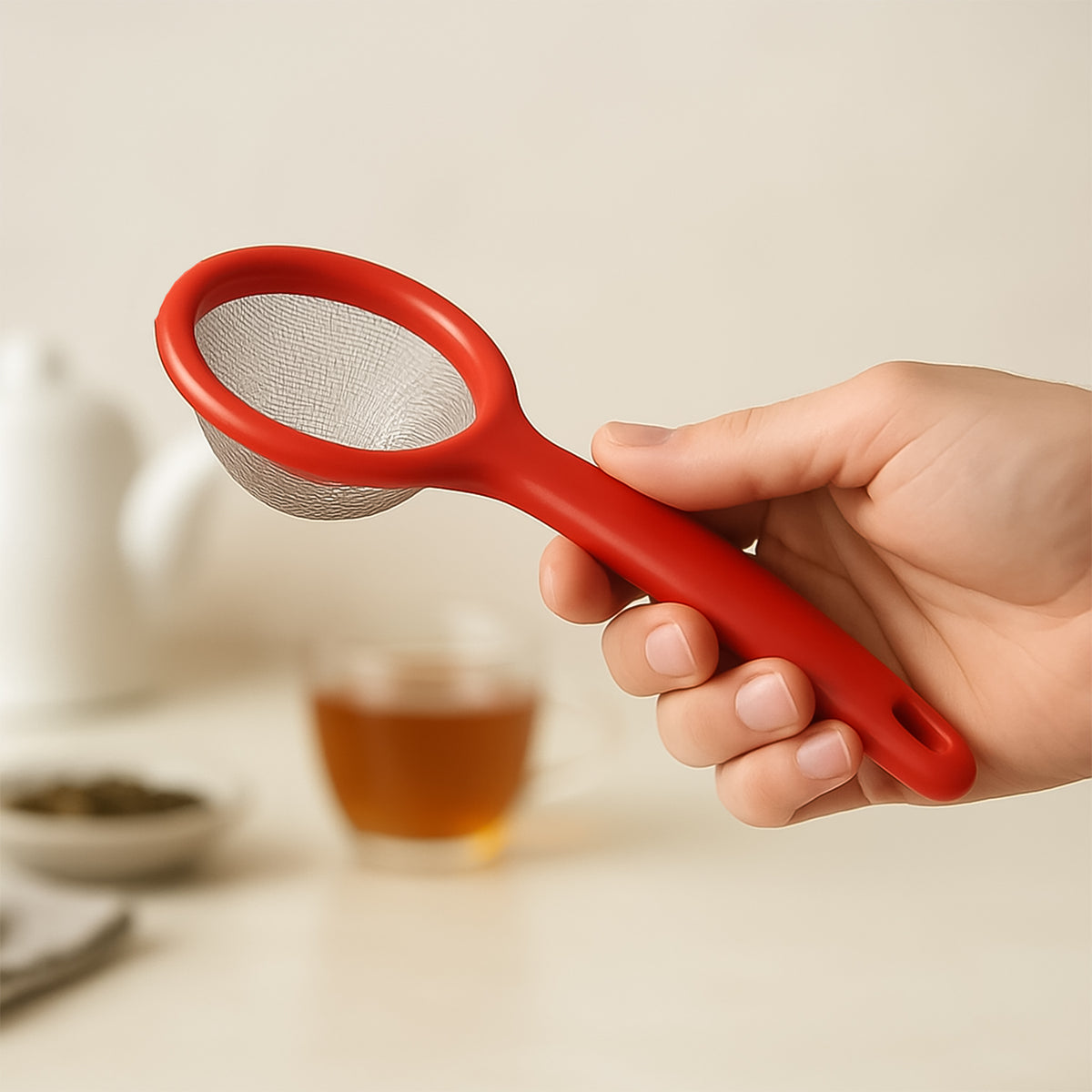 Apex Premium Green Tea Strainer With Fine Stainless Steel Mesh