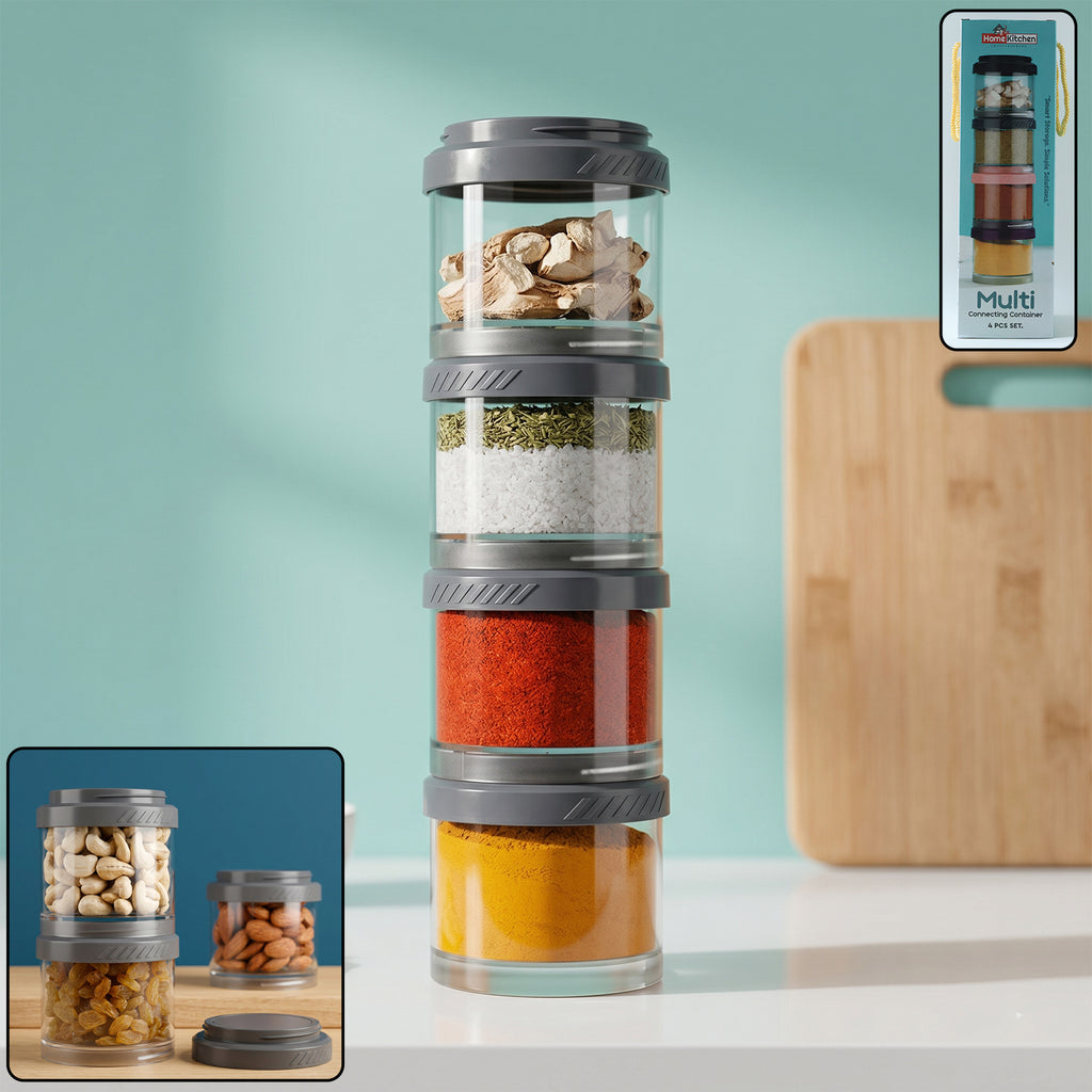 Multipurpose Multi Connecting Stackable Storage Container Set (4 Pc)
