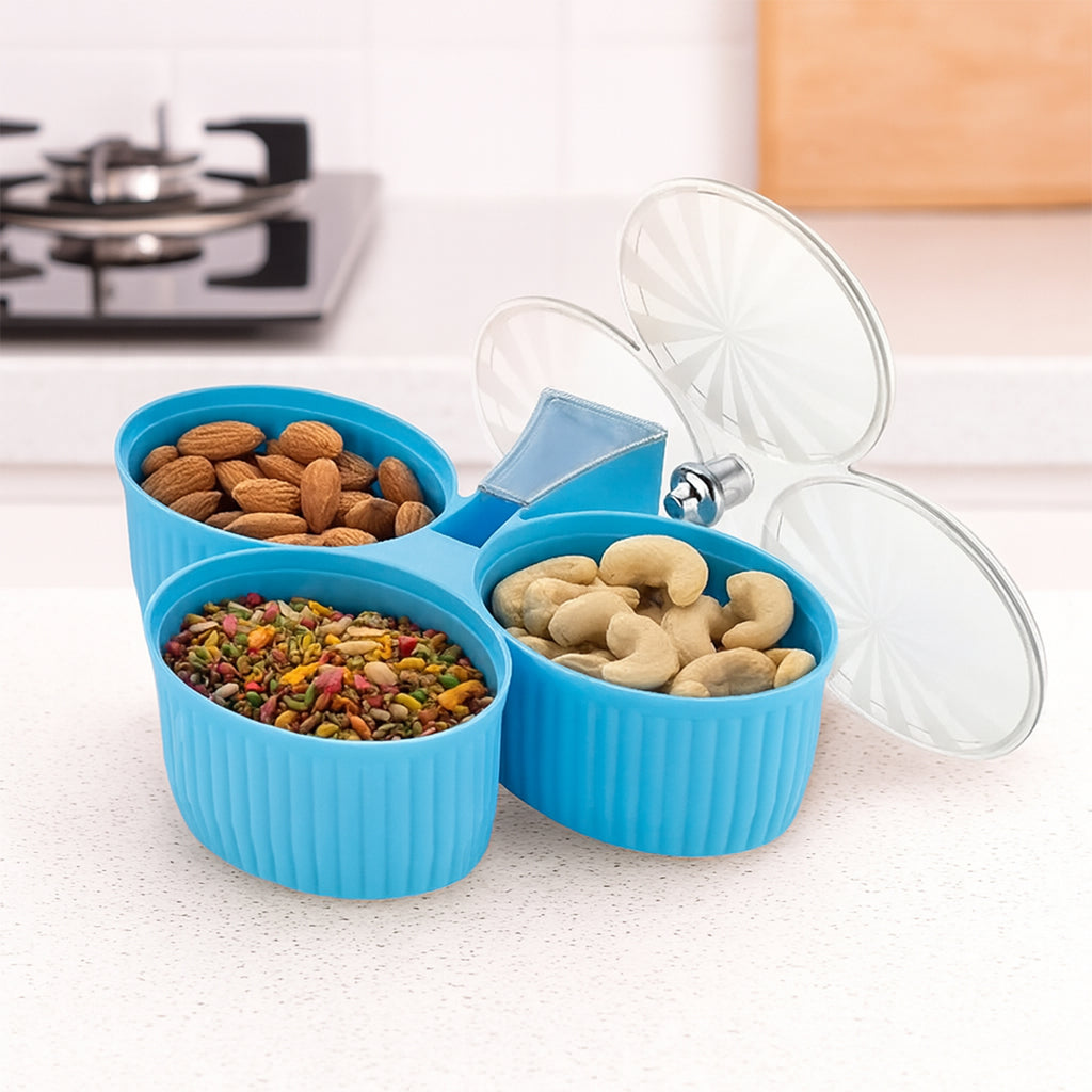 Premium 3-compartment Revolving Dry Fruit Box (1 Pc)