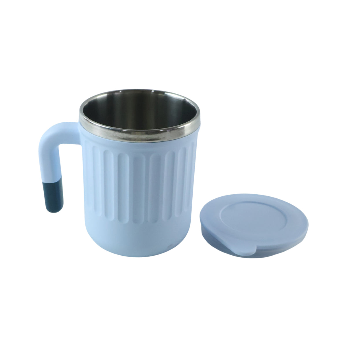 Apex Office Mug 400 Ml With Handle And Lid Steel Rim Coffee Mug (1 Pc)apex Office Mug 400 Ml With Handle And Lid Steel Rim Coffee Mug (1 Pc)