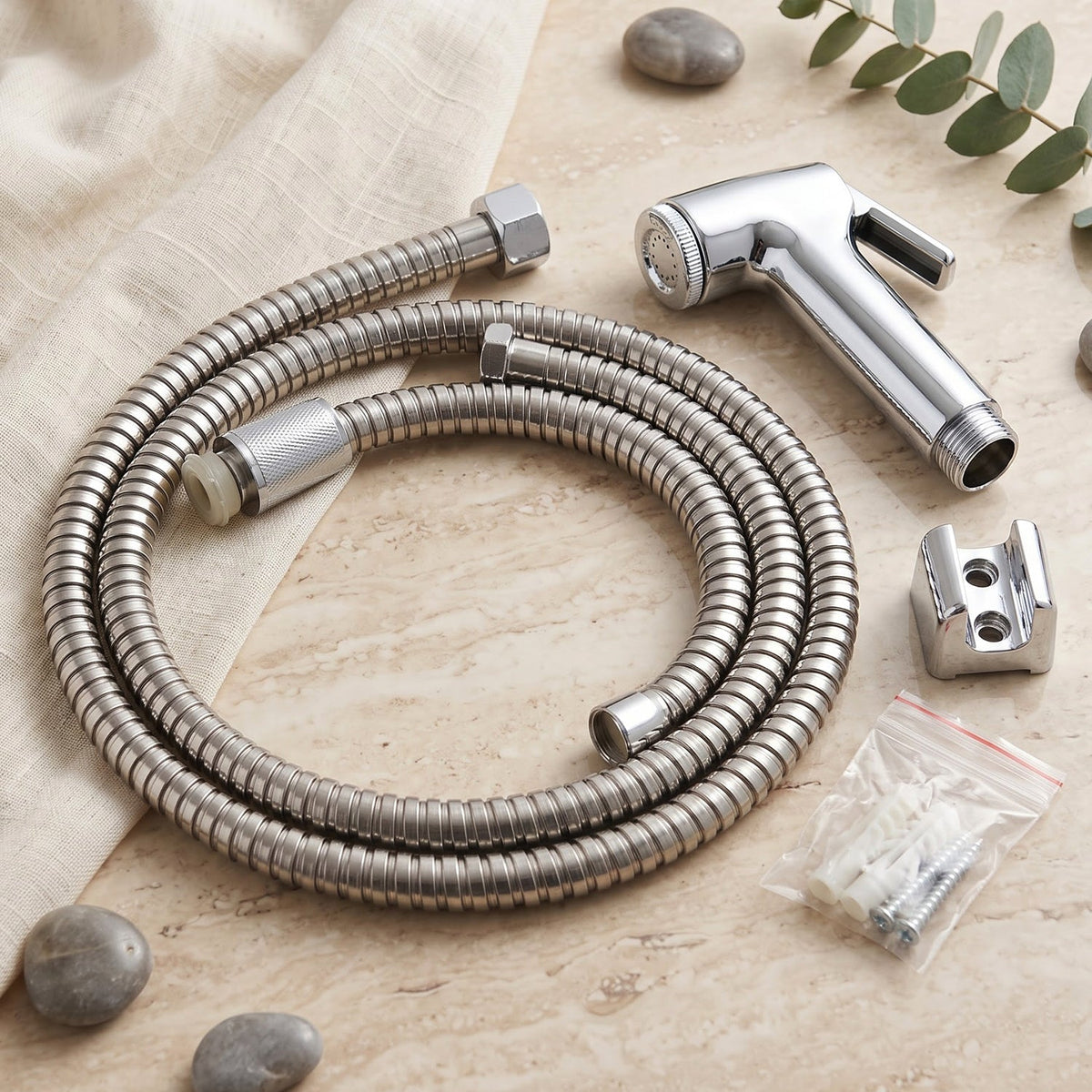 Flexible Shower Hose Pipe With Handheld Spray Head For Bathroom Cleaning (1 Pc)