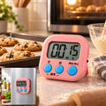 Digital Kitchen Timer With Lcd Display Magnetic Back And Foldable Stand (1 Pc)