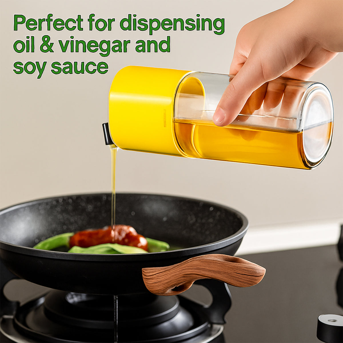 500 Ml Automatic Oil Dispenser Bottle With One-touch Controlled Pour Spout (1 Pc)