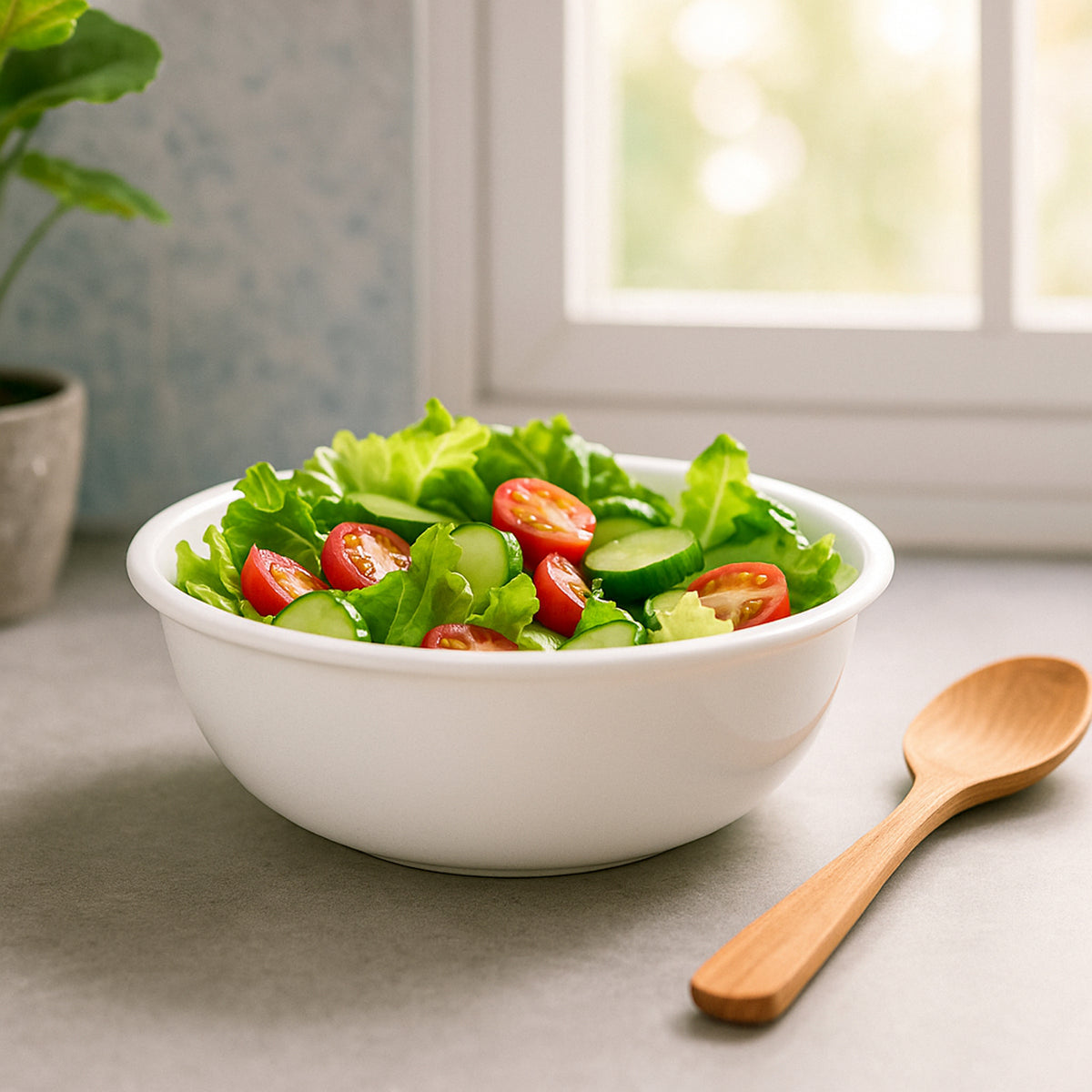 Plastic 6 Inch White Round Deep Serving Bowl (1 Pc)
