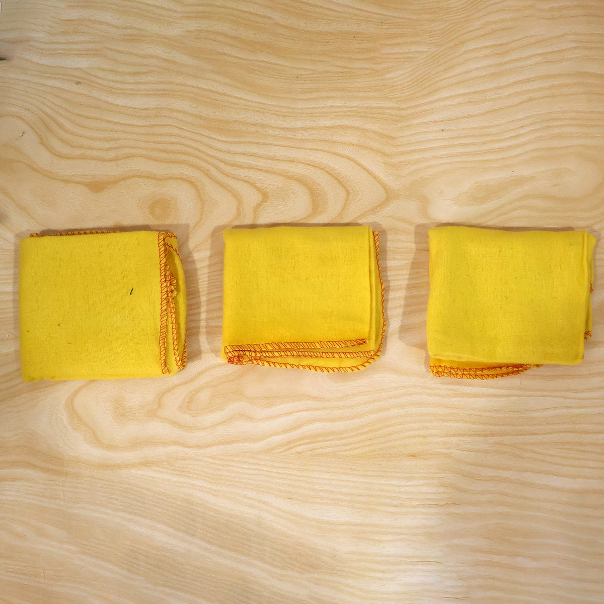 Yellow Cotton Duster Cloth For Daily Home And Kitchen Cleaning (3 Pc 46x46 Cm)