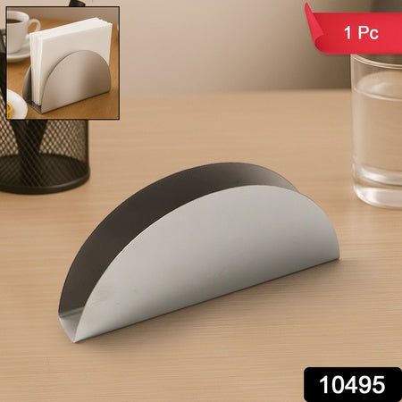 Stainless Steel Half-moon Shaped Tissue Paper Napkin Holder Stand (1 Pc)