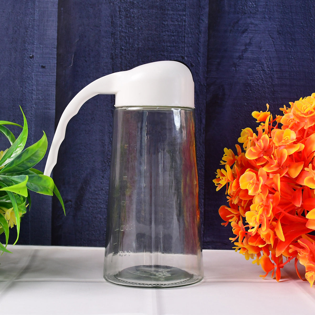 Kitchen Glass Oil Bottle Dispenser Automatic Opening Closing Home Bottles For Oil And Vinegar Honey Olive Oil Container (630ml)