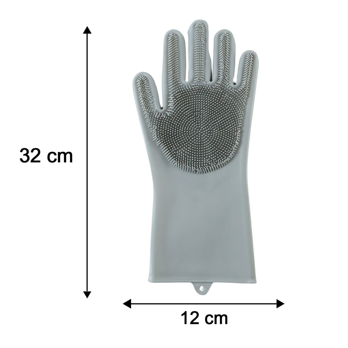 Reusable Silicone Cleaning Gloves With Scrubbing Bristles For Kitchen (1 Pair)