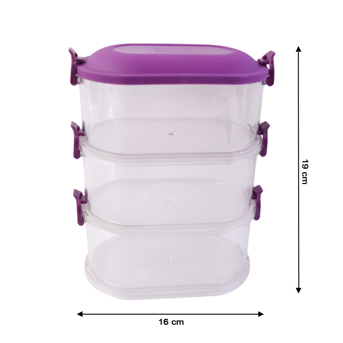 3 Layer Stackable Airtight Food Storage Container Set (1 Set)