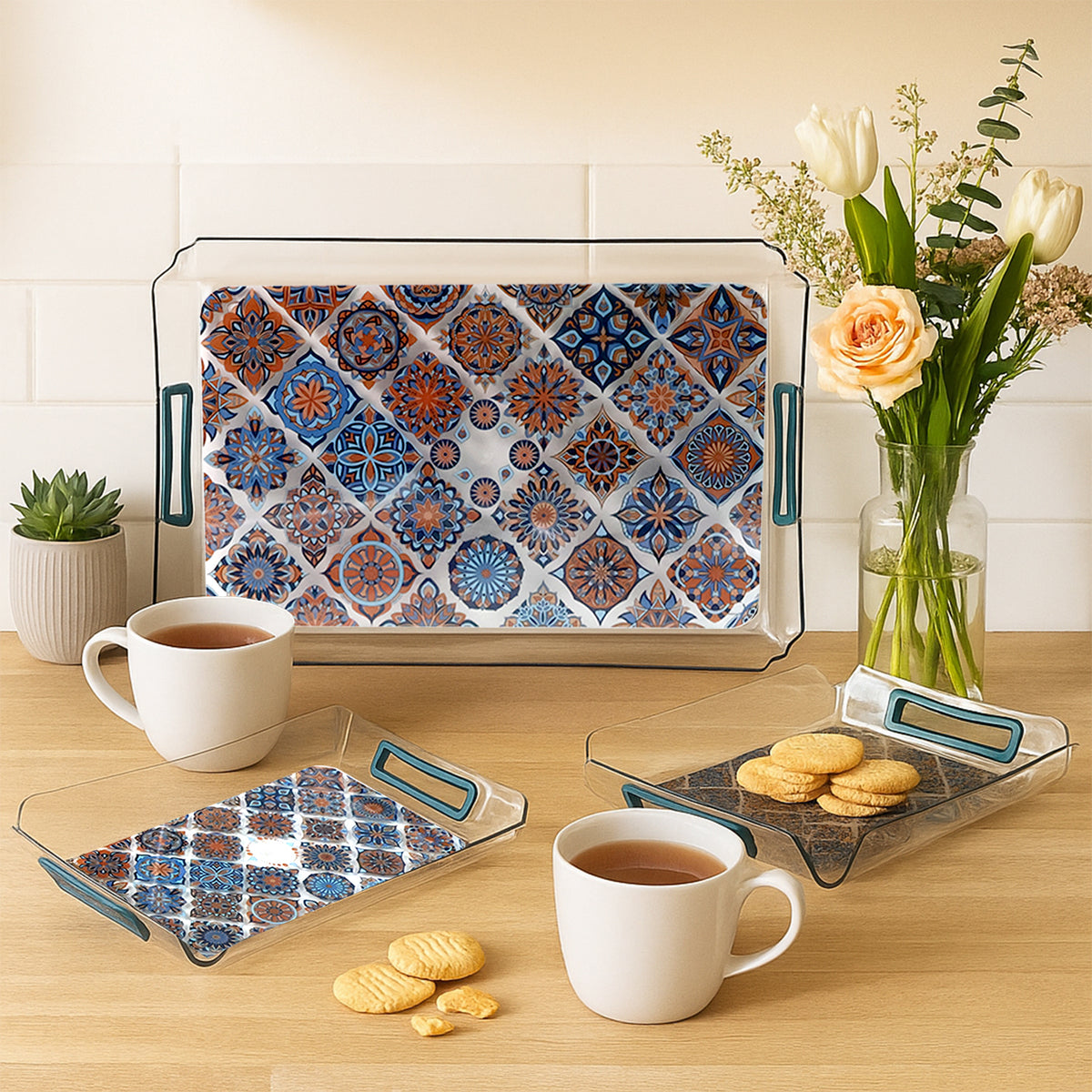 Supermom 3-piece Multipurpose Serving Tray - (3 Pc  Set)