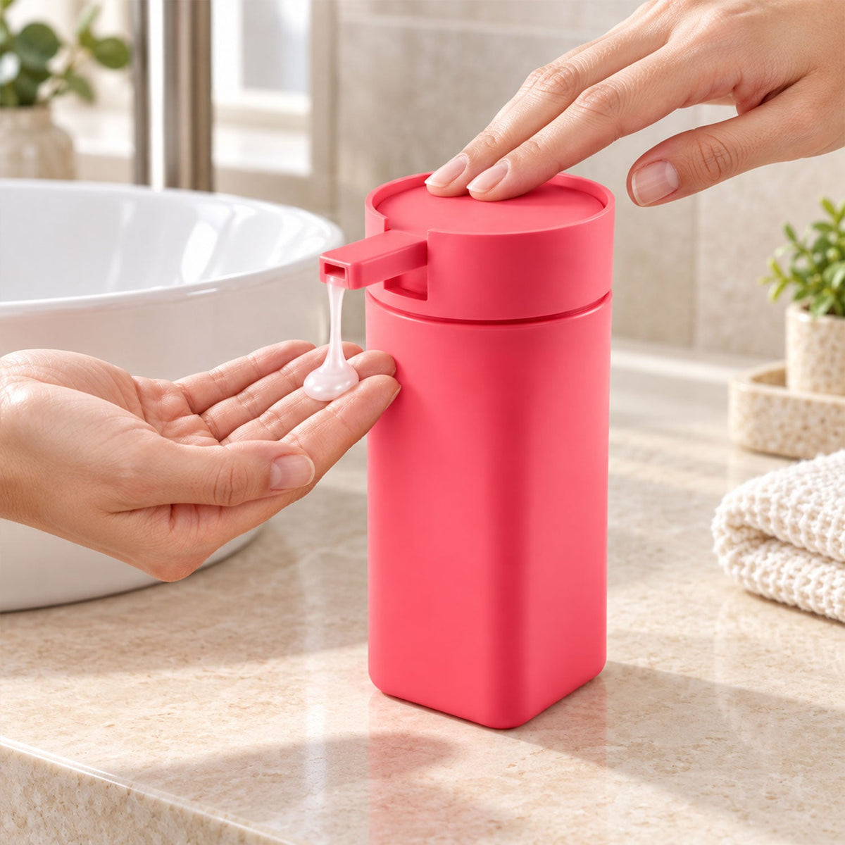 Liquid Soap Dispenser Bottle With Press Pump Refillable Hand Wash Bottle (1 Pc)