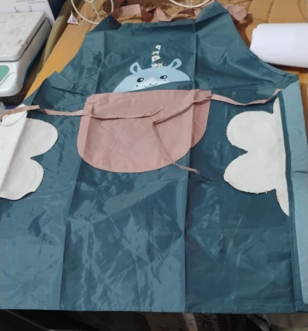 Cute Cartoon Animal Design Kitchen Apron (1 Pc)