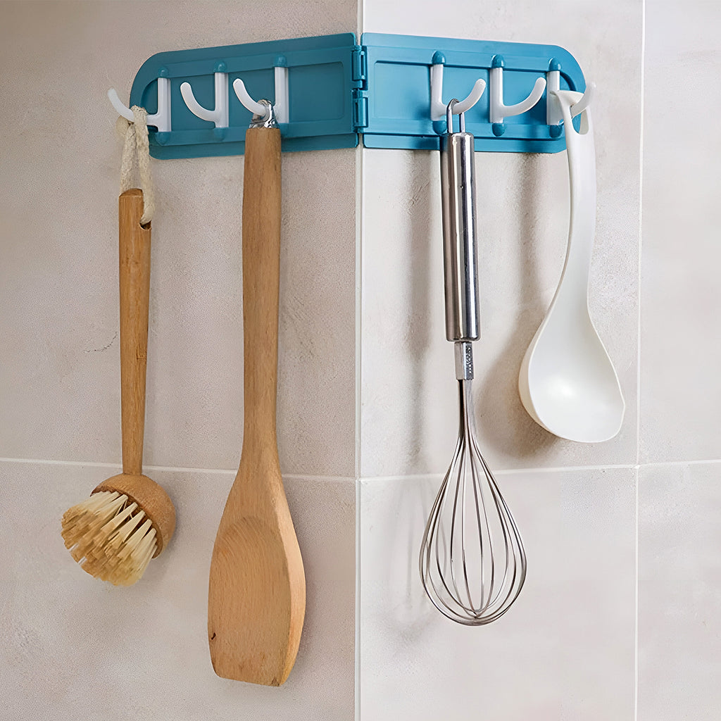 Foldable Rotating Wall-mounted Multipurpose Hook Rack (1 Pc)