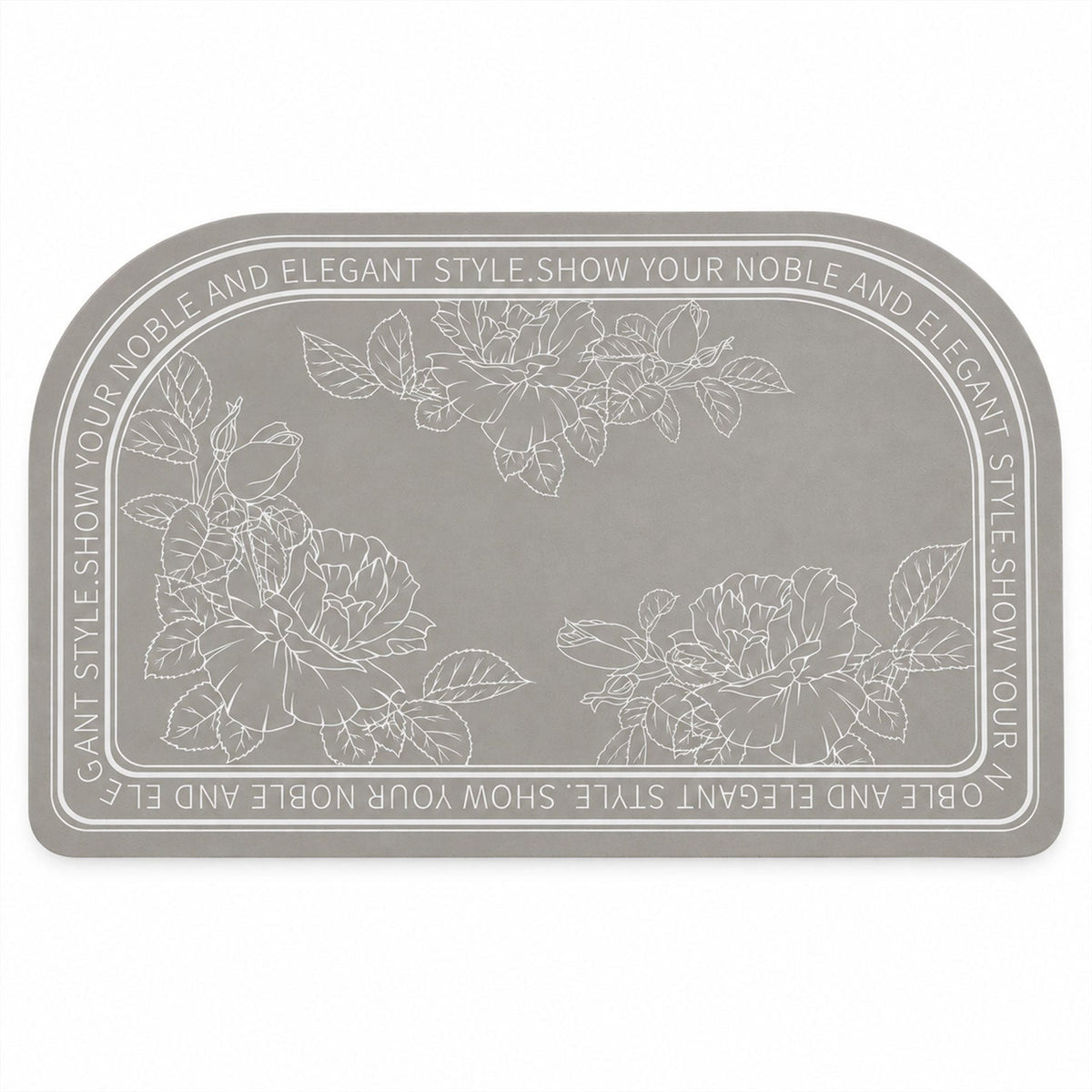 Absorbent Bathroom Mat Half Round Floral Print Quick Dry Mat (1 Pc 50x80 Cm)